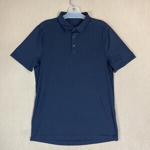 Lululemon Polo Shirt Mens S Black Performance Athletic Stretch Preppy Breathable